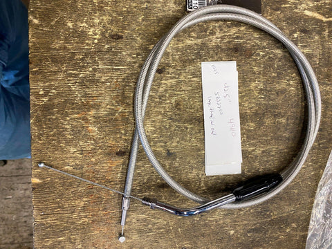Braided Steel Throttle cable 34" Harley Softail Dyna Sportster Touring 1988^ Cv