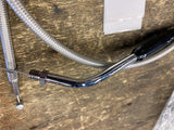 Braided Steel Throttle cable 34" Harley Softail Dyna Sportster Touring 1988^ Cv