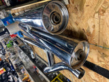 NOS OEM Harley FX SuperGlide Shovelhead Exhaust Pipes Mufflers 1975 Upsweep mega