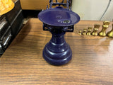 VTG 1940s Old Blue Enamel Metal Kitchen weight balance Scale w/ brass weights