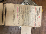 Vtg  1932 Hunting License PA Metal Tag Paperwork Collectible Game Hunter Commiss
