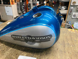 Dyna Low Rider Gas Fuel Tank Teal Blue Silver Harley FXDL OEM Nice!
