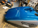 Dyna Low Rider Gas Fuel Tank Teal Blue Silver Harley FXDL OEM Nice!