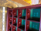 Vintage Wood Display Wall Cabinet Rack Shadow Box Golf Balls Trinkets Collectib