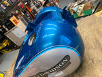 Dyna Low Rider Gas Fuel Tank Teal Blue Silver Harley FXDL OEM Nice!