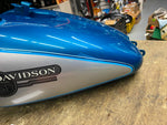Dyna Low Rider Gas Fuel Tank Teal Blue Silver Harley FXDL OEM Nice!