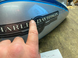 Dyna Low Rider Gas Fuel Tank Teal Blue Silver Harley FXDL OEM Nice!