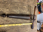 1900's T-Handle Tapered Auger Barrel Keg Bung Hole Wagon Wheel Hand Vtg Tools!