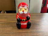 VTG Coin Bank Santa Clause Blow Mold Hard Plastic Rubber Money Stopper 5" Clear