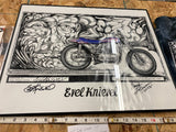 Evel Knievel David Lafrance signature Print T-shirt comic Book 2002 XR750 Harley