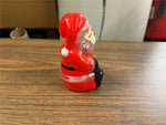 VTG Coin Bank Santa Clause Blow Mold Hard Plastic Rubber Money Stopper 5" Clear