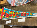 Vtg 70's Maryland State Flower Fort Mchenry Souvenir Pennant Flag Banner Capital