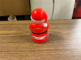 VTG Coin Bank Santa Clause Blow Mold Hard Plastic Rubber Money Stopper 5" Clear