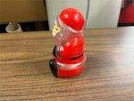 VTG Coin Bank Santa Clause Blow Mold Hard Plastic Rubber Money Stopper 5" Clear