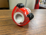 VTG Coin Bank Santa Clause Blow Mold Hard Plastic Rubber Money Stopper 5" Clear