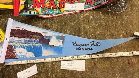 Vtg 70's Niagra Falls Canada Souvenir Pennant Flag Banner Capital