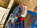 NOS Japan Police Bike Tin Toy Motorcycle Friction Powered Litho Orig Box Minty!