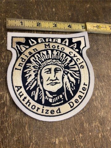 Vtg Indian Moto Cycles Dealer Patch Power Plus Motorcycle Scout Chief 1920's Acc