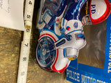 NOS Japan Police Bike Tin Toy Motorcycle Friction Powered Litho Orig Box Minty!