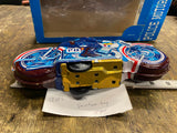 NOS Japan Police Bike Tin Toy Motorcycle Friction Powered Litho Orig Box Minty!