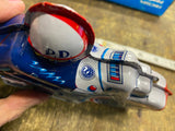 NOS Japan Police Bike Tin Toy Motorcycle Friction Powered Litho Orig Box Minty!
