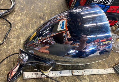 Stretched Billet Headligth Harley Custom Chopper Big Dog Ironhorse 5 3/4 Extende