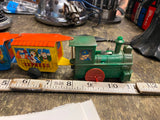 Wind up toy Train Zig Zag Western Comic Tin Steam Engine Locomotive