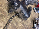 Vtg Flying Pig Wings Bell Wind Chime Cast Iron Antique Hanging Decor Collectible