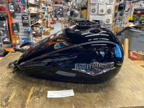 2008^ Road King Gas Fuel Tank Harley Vivid Black Emblems Twin Cam M8 Silver Nice