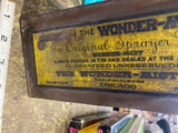 1900's Antique WONDER MIST auto cleanser & polish Oil Gas Can Vtg Pope Advertisi