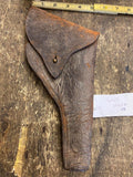OEM Original WW2 Brown Leather Button Holster S&W 1944 Special 38 WW11 Patina