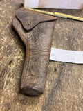 OEM Original WW2 Brown Leather Button Holster S&W 1944 Special 38 WW11 Patina