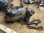 Vtg Flying Pig Wings Bell Wind Chime Cast Iron Antique Hanging Decor Collectible