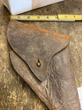 OEM Original WW2 Brown Leather Button Holster S&W 1944 Special 38 WW11 Patina