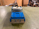 Vintage 1960s Made In USA Buddy L Tow Truck Wrecker Flat Bed Blue Pressed Steel