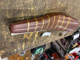 Vtg Bicycle Banana SEat Brown Metallic Gold stripe Schwinn Huffy Sears Iverson