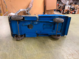Vintage 1960s Made In USA Buddy L Tow Truck Wrecker Flat Bed Blue Pressed Steel