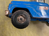 Vintage 1960s Made In USA Buddy L Tow Truck Wrecker Flat Bed Blue Pressed Steel
