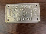 VTG Original 1977 Tennessee Motorcycle License Plate ZF-9321 Harley Indian