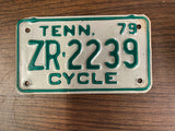 VTG Original 1979 Tennessee Motorcycle License Plate ZR-2239 Harley Indian