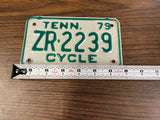 VTG Original 1979 Tennessee Motorcycle License Plate ZR-2239 Harley Indian