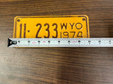 VTG Original 1974 Wyoming Motorcycle License Plate 11-233 Harley Indian