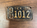 VTG Original 1960 Texas Motorcycle License Plate 1012 Harley Indian