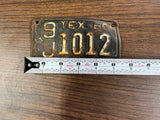 VTG Original 1960 Texas Motorcycle License Plate 1012 Harley Indian