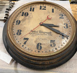 20" Vtg Art Deco Postal Telegraph Wall Clock Synchronous Hammond Clock Co Antiqu