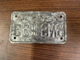 VTG Original 1977 Texas Motorcycle License Plate 3NS 933 Harley Indian