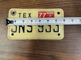 VTG Original 1977 Texas Motorcycle License Plate 3NS 933 Harley Indian