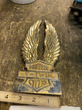 Vtg Sissybar Insert Vtwin Chopper Ironhead Sportster Shovelhead Wings Bar Shield