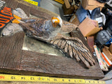 Vtg Plaster Harley Davidson Eagle Wall Sign Mirror Display 23x15 Dealer Plaque!