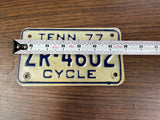 VTG Original 1977 Tennessee Motorcycle License Plate ZR-4602 Harley Indian